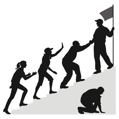 silhouette team building and more on white background