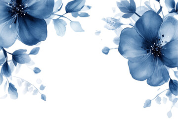 Navy Blue Flower Background on White Background png Image 