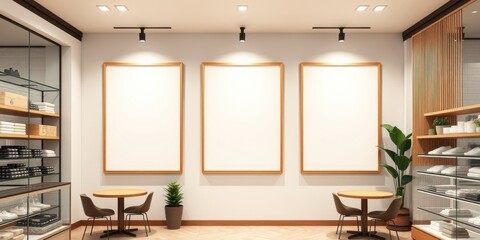 Modern Retail Space with Blank Signage and Minimalist Decor