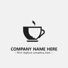 Cup illustration black and white for logo company vector image
