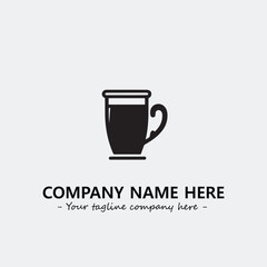 Cup illustration black and white for logo company vector image
