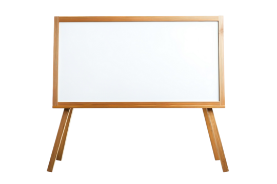 A stylish wooden easel ready for creative expression in a bright, modern workspace