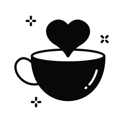 Download our premium glyph style icon of coffee date cup