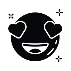 Get a sight of this latest glyph icon of heart eyes emoji