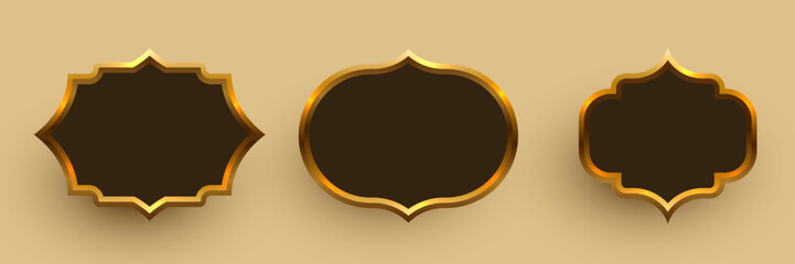 Gold luxury shiny vintage border. Golden luxury realistic frame.