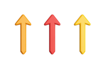 Brightly colored arrows pointing upward symbolize progress and direction in a minimalist design