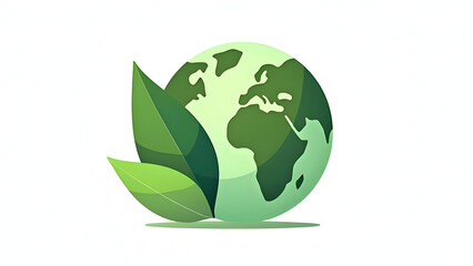 Obraz premium Eco-Friendly Green Earth with Leaves Symbolizing Sustainability, Environmental Conservation, Renewable Energy, Climate Awareness, Ecology, Nature Protection, Clean Future, and Global Sustainability.