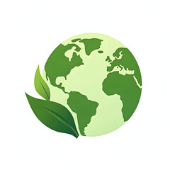 Fototapeta premium Eco-Friendly Green Earth with Leaves Symbolizing Sustainability, Environmental Conservation, Renewable Energy, Climate Awareness, Ecology, Nature Protection, Clean Future, and Global Sustainability.