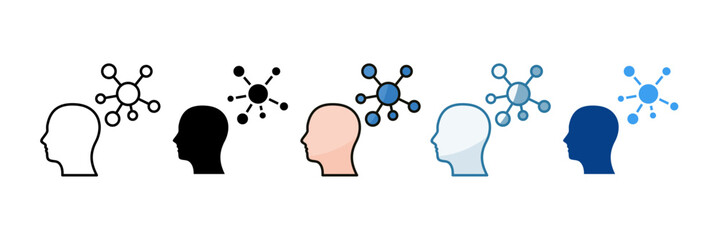 Neural Mesh Icon Set Multiple Style Collection