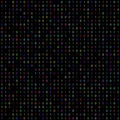 1024 numbers zero and one of the binary system without a precise sequence  on a black background...