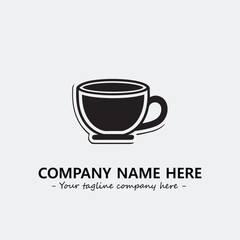 Cup illustration black and white for logo company vector image
