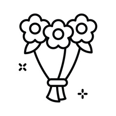 Get a glimpse of this trendy outline icon showing flower bouquet