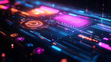 Obraz premium Visualizing the futuristic AI prompt generation interface, Generative AI 