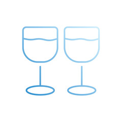 GLASSES DRINK vector icon stock illustration