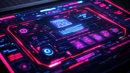 Obraz premium Visualizing the futuristic AI prompt generation interface, Generative AI 