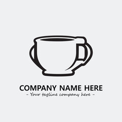 Cup illustration black and white for logo company vector image
