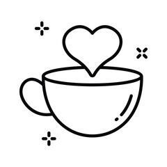 Download our premium line style icon of coffee date cup