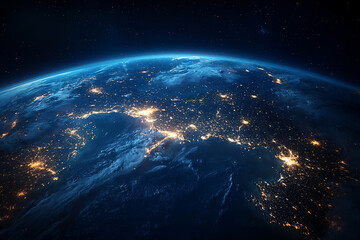 Obraz premium [a sharp and detailed image of the earth at night,