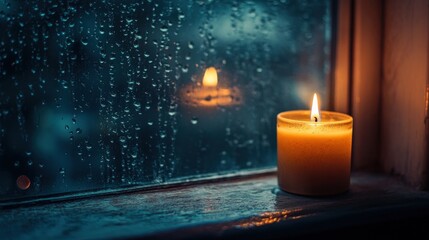 Rainy Day Candlelight: A Moment of Peace and Tranquility