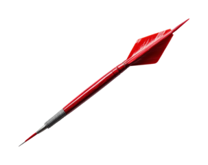 Dart throwing competition arena sports action dynamic view isolated on transparent background