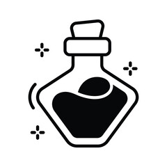 Valentine perfume icon amazingly designed in glyph style
