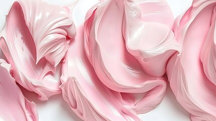 Close up image showing abstract light pink creamy substance