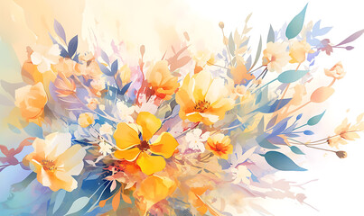 Floral flower vector Illustrations on white background
