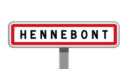 Panneau sur poteau central de Hennebont, Morbihan, Bretagne