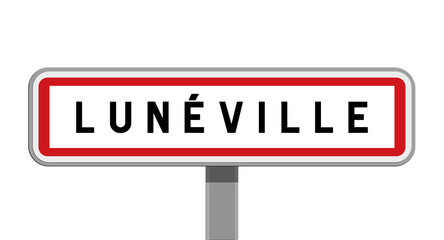 Panneau sur poteau central de Lunéville, Meurthe-et-Moselle, Grand Est