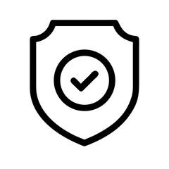 Security shield icons, security shields logotypes with check mark and padlock. Security shield symbols. Vector illustration. Shield, Protection, Security Vector Icon, Isolated Lineal Vector Icon.
