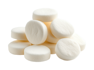 Cleaning tablets for home use kitchen product display isolated on transparent background