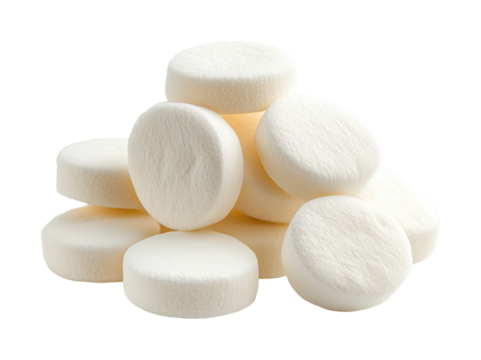 Cleaning tablets for home use kitchen product display isolated on transparent background