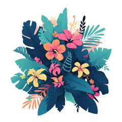 Floral flower vector Illustrations on white background
