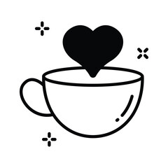 Download our premium glyph style icon of coffee date cup