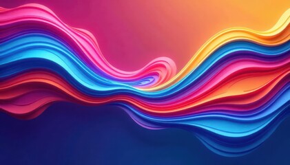 Obraz premium Fluid rainbow streaks, swirling abstract wave design, lines, pattern, paint