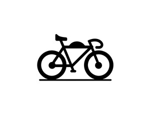 Fototapeta premium Racing bike or racing bicycle icon vector in black color with white background