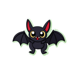 Obraz premium cute halloween vampire bat with fangs isolated on transparent background