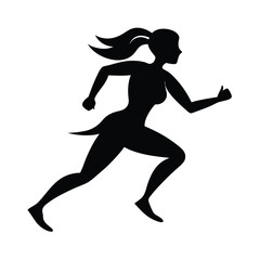 silhouette of running woman