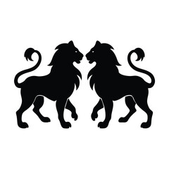 black silhouette of a lion