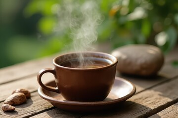 Coffee Steeping Process and Rustic Mug