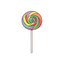 Rainbow-colored lollipop for festive party