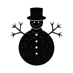 vector illustration of a snowman