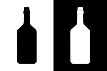 Alcohol Bottle Icon in Black & White Scalable Vector File.