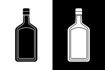 Alcohol Bottle Silhouette Vector  Clean & Crisp Design.