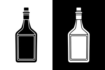 Alcohol Bottle Silhouette Vector  Clean & Crisp Design.