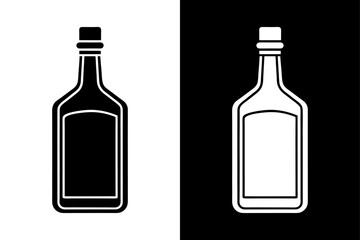 Alcohol Bottle Silhouette Vector  Clean & Crisp Design.