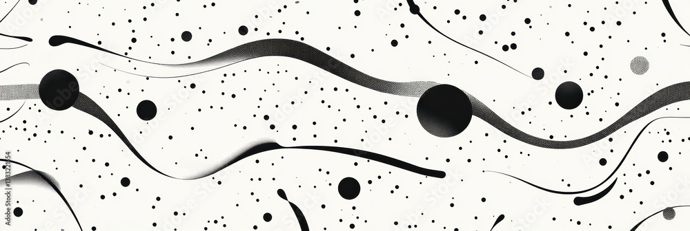 Poster Minimalist black and white abstract pattern featuring fine lines and smooth spacing for modern digital design