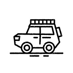 Car Off-road hand drawn rusty Icon
