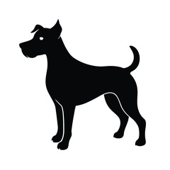 black dog isolated on white