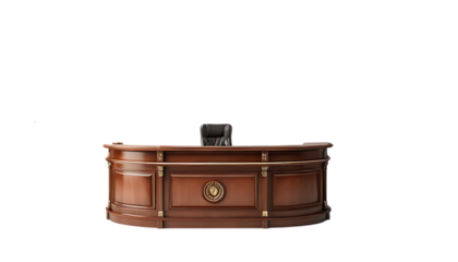 Elegant wooden reception desk modern design